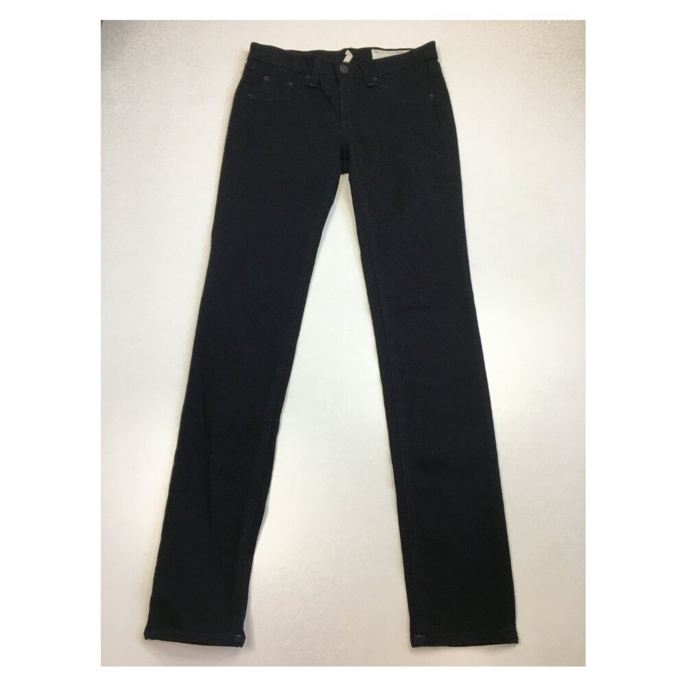RAG & BONE Black Plush Faux Pockets Logo Hardware Legging Slim Fit Skinny Jeans